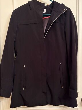 Calvin Klein Women's Black Hooded Rain Jacket